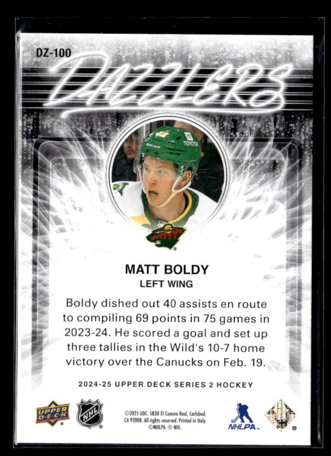 2024-25 Upper Deck Series 2 Hockey Dazzlers #DZ-100 Matt Boldy (2)