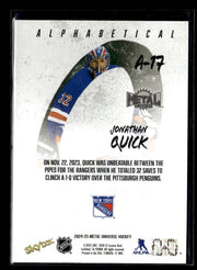 2024-25 Upper Deck Metal Universe Hockey Alphabetical #A-17 Jonathan Quick (2)