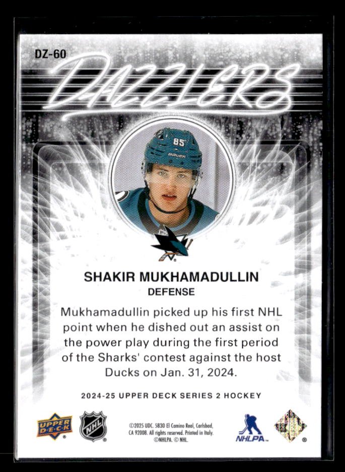 2024-25 Upper Deck Series 2 Hockey Dazzlers #DZ-60 Shakir Mukhamadullin (2)