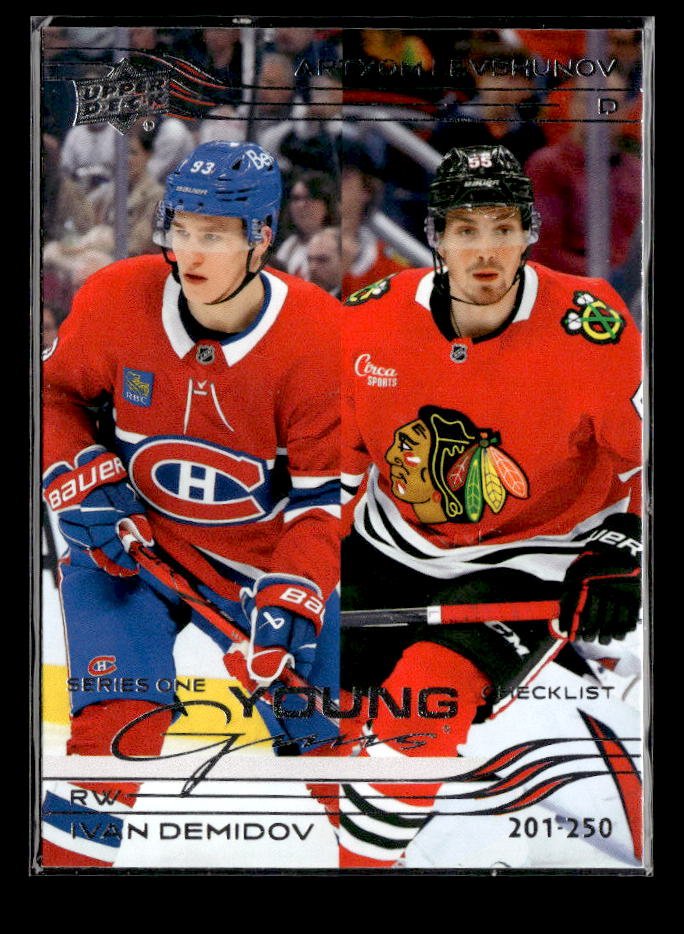 2025-26 UD Series 1 Hockey Young Guns Checklist #250 Demidov / Levshunov