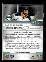 2025-26 Upper Deck PWHL Hockey Young Guns Deluxe Rookie #57 Casey O'Brien /250 (2)