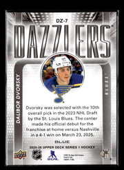 2025-26 Upper Deck Series 1 Blue Dazzlers #DZ-7 Dalibor Dvorsky (2)
