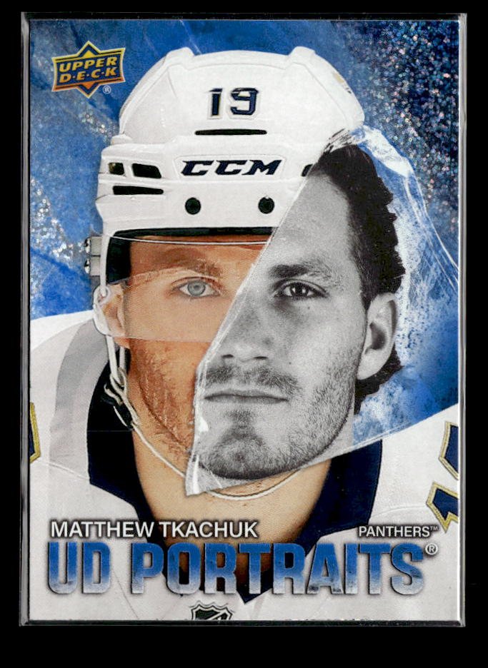 2025-26 Upper Deck Series 1 Hockey Portraits Speckle #P-3 Matthew Tkachuk