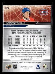 2024-25 Upper Deck Extended Series Hockey Outburst #571 Christian Dvorak (2)
