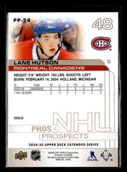 2024-25 Upper Deck Extended Series Pros & Prospects Gold Lane Hutson (2)