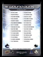 2024-25 UD Extended Serie Young Guns Checklist Jonathan Lekkerimaki / Will Smith (2)