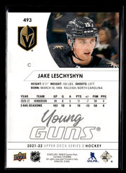 2021-22 Upper Deck Series 2 Hockey Young Guns Rookie #493 Jake Leschyshyn (2)