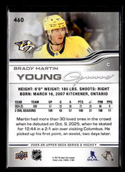 2025-26 Upper Deck Series 2 Hockey Young Guns Rookie #460 Brady Martin (2)