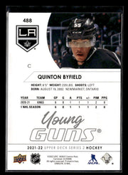 2021-22 Upper Deck Series 2 Hockey Young Guns Rookie #488 Quinton Byfield (2)