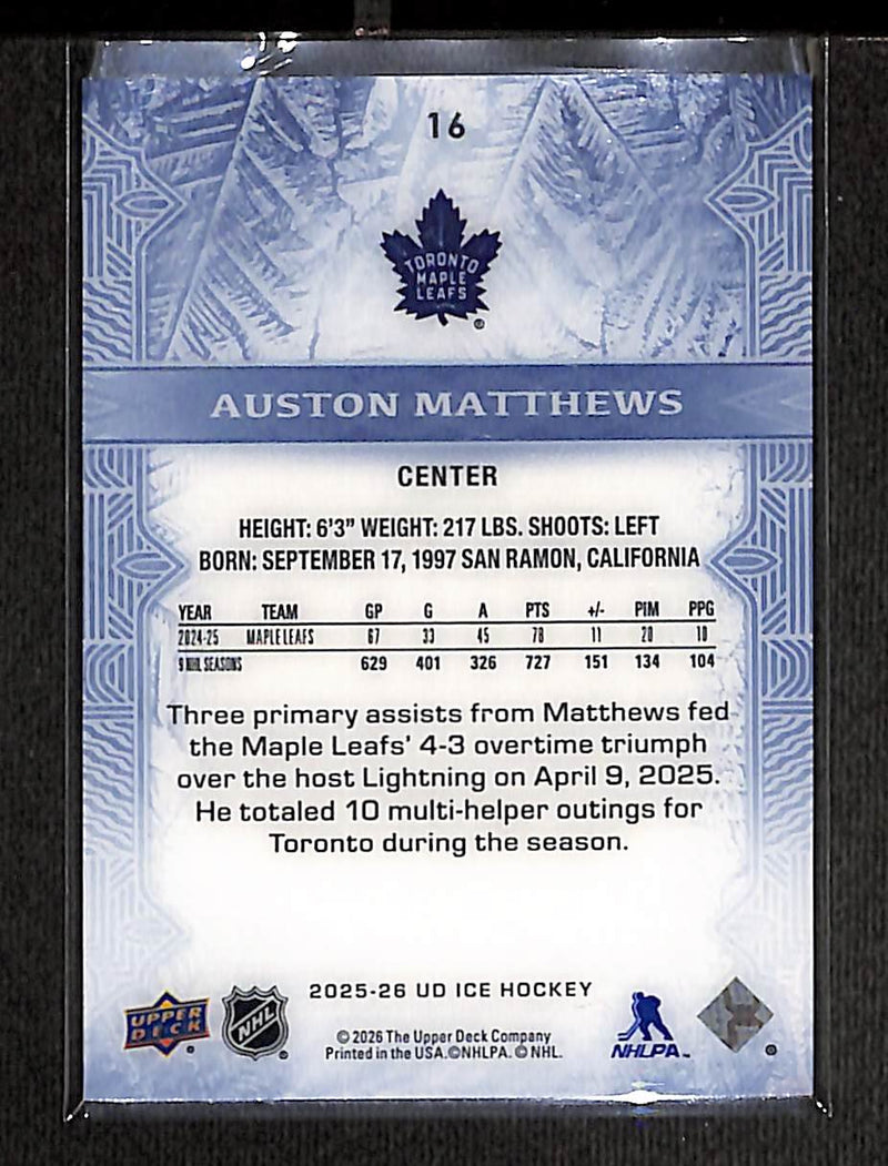 2025-26 Upper Deck Ice Hockey #16 Auston Matthews (2)