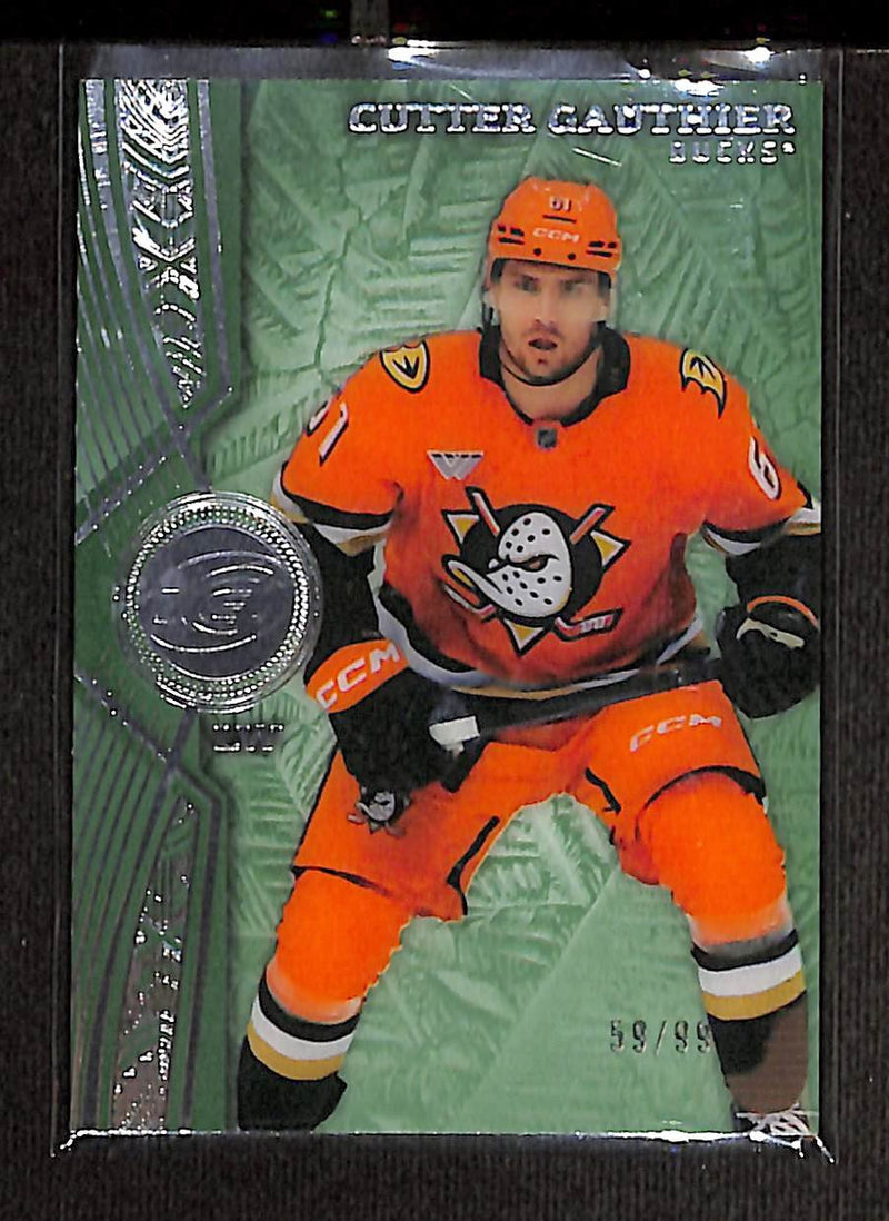 2025-26 Upper Deck Ice Hockey Green Rookie #1 Cutter Gauthier /99