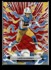 2026 Topps Chrome Football Red Wave Rookie #55 Ladd McConkey RC /199