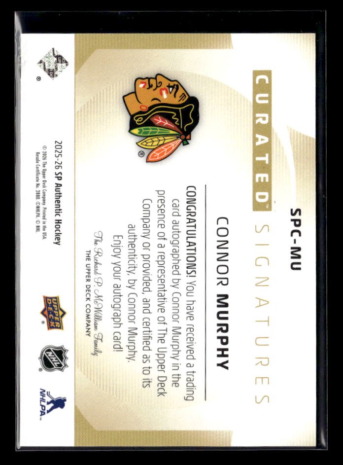 2025-26 Upper Deck SP Authentic Hockey Signatures AUTO #174 Connor Murphy /299 (2)