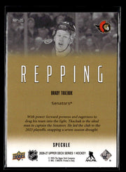 2026-27 Upper Deck Series 1 Hockey Repping Speckle #RP-16 Brady Tkachuk (2)
