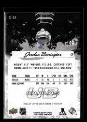 2026-27 Upper Deck Series 1 Hockey Canvas B & W Jordan Binnington (2)