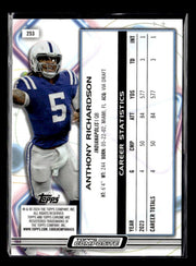 2024 Topps Chrome Football Rookie #253 Anthony Richardson RC (2)