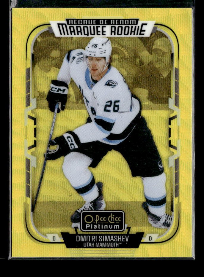 2025-26 O-Pee-Chee Platinum Marquee Rookie Neon Yellow Surge Dmitri Simashev