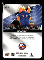 2025-26 Upper Deck MVP Hockey Mascot Stickers #MS-17 Sparky (2)