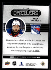2022-23 Upper Deck Series 1 Orange Dazzlers #DZ-45 Mika Zibanejad (2)