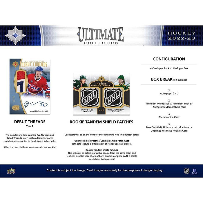2022-23 Upper Deck Ultimate Collection Hockey Hobby Box (Presell)