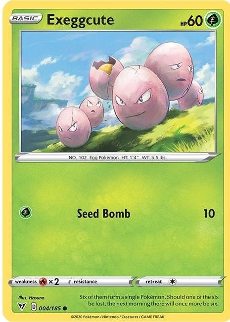 Exeggcute - 004/185 Common Pokémon card from Vivid Voltage, Near Mint Normal