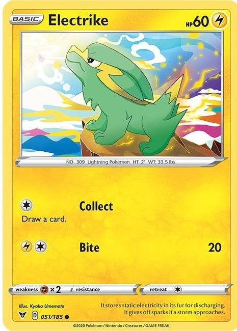 Electrike - 051/185 Common Pokémon card from Vivid Voltage, Near Mint Normal