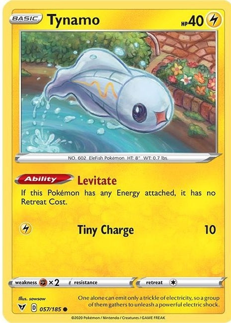 Tynamo - 057/185 Common Pokémon card from Vivid Voltage, Near Mint Normal