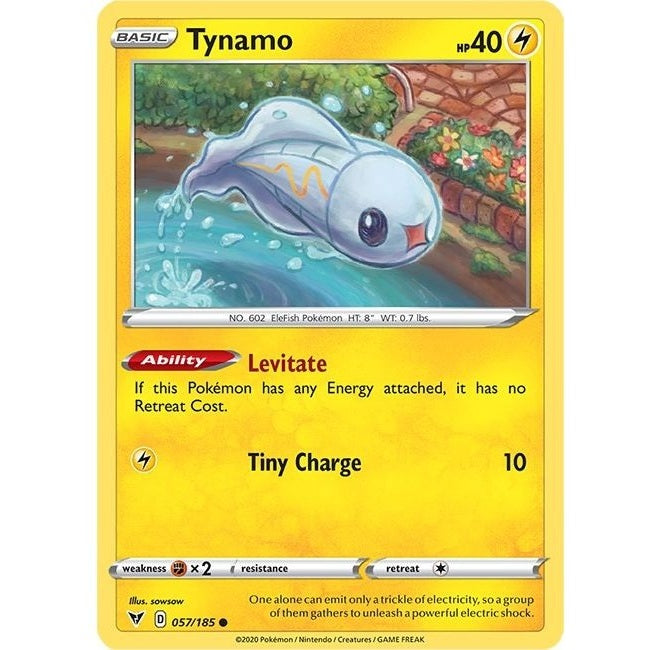 Tynamo - 057/185 Common Pokémon card from Vivid Voltage, Near Mint Normal