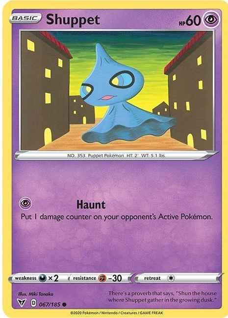 Shuppet - 067/185 Common Pokémon card from Vivid Voltage, Near Mint Normal