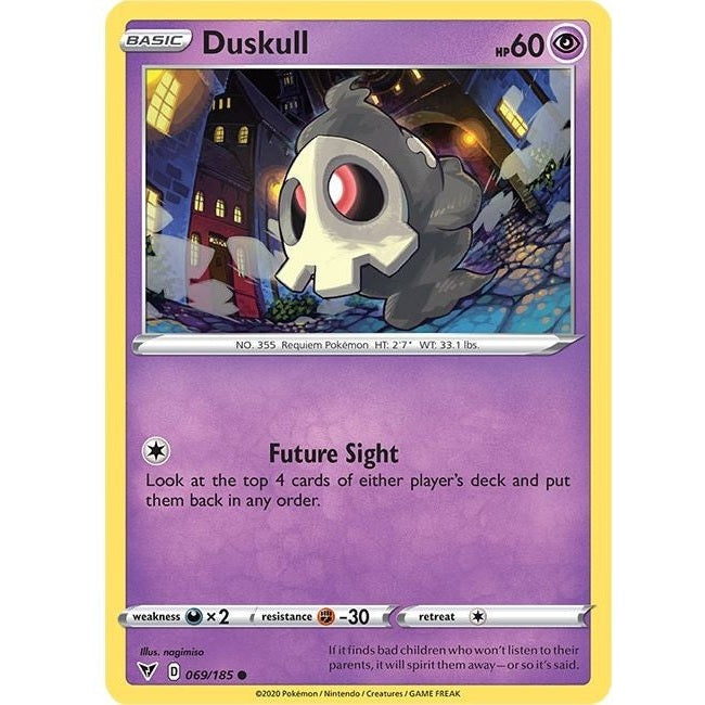 Duskull - 069/185 Common Pokémon card from Vivid Voltage, Near Mint Normal
