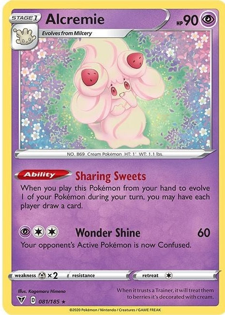Alcremie - 081/185 Rare Pokémon card from Vivid Voltage, Near Mint Normal