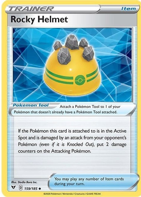 Rocky Helmet - 159/185 Uncommon Pokémon card from Vivid Voltage, Near Mint Normal