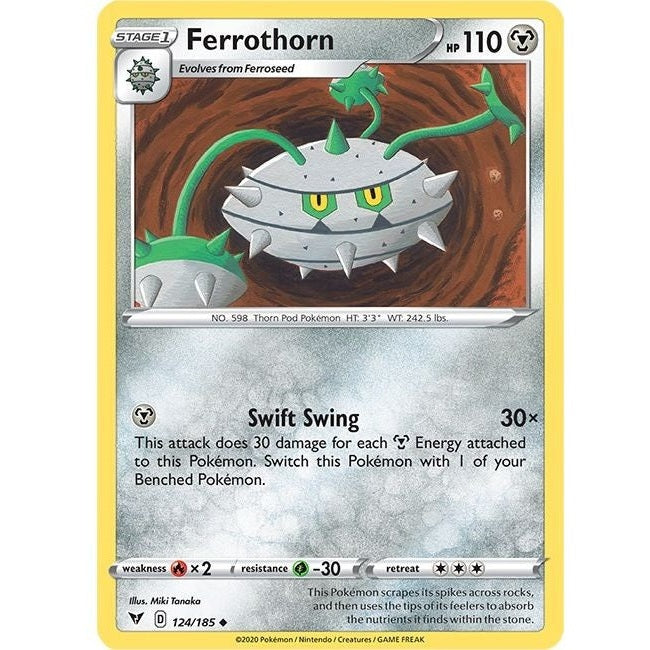Ferrothorn - 124/185 Uncommon Pokémon card from Vivid Voltage, Near Mint Normal