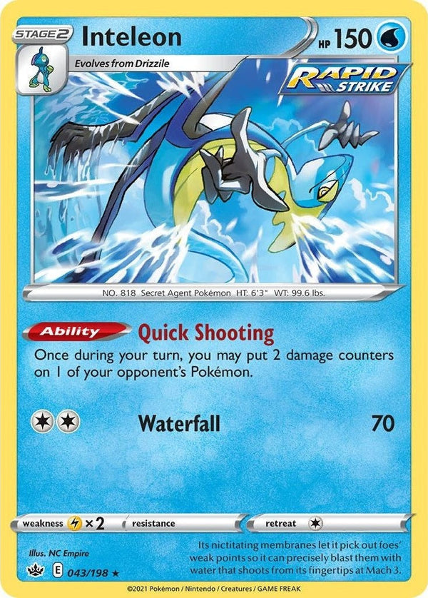 Inteleon - 043/198 Rare Pokémon card from Deck Exclusives, Near Mint Normal