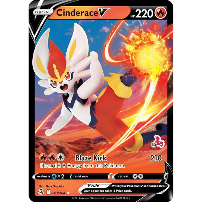 Cinderace V - 043/264 (#60 Cinderace Stamped) [BA22 - 043/264]