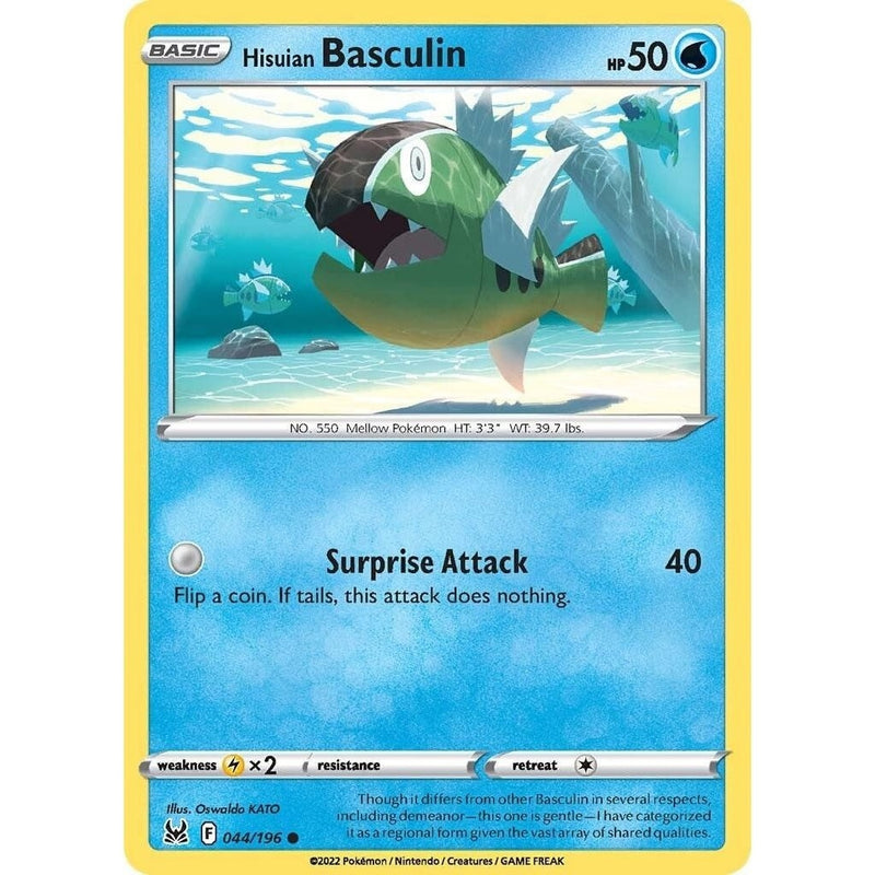 Hisuian Basculin - 044/196 Common Pokémon card from Lost Origin, Near Mint Normal