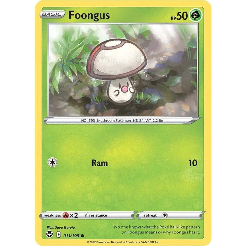 Foongus - 011/195 Common Pokémon card from Silver Tempest, Near Mint Normal