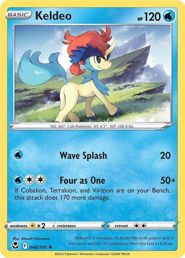 Keldeo - 046/195 Rare Pokémon card from Silver Tempest, Near Mint Normal