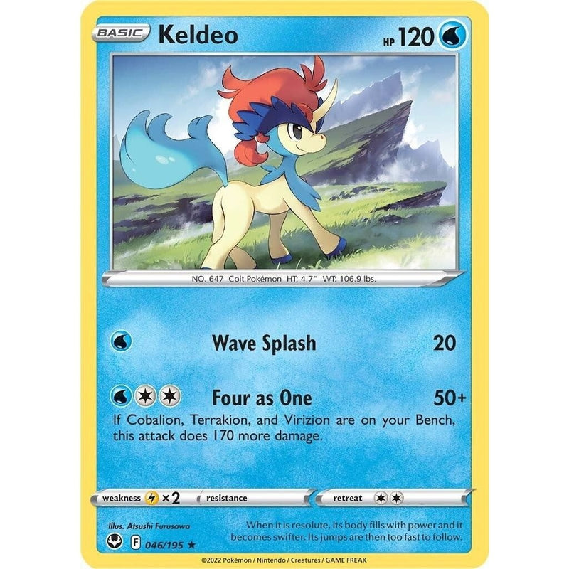 Keldeo - 046/195 Rare Pokémon card from Silver Tempest, Near Mint Normal
