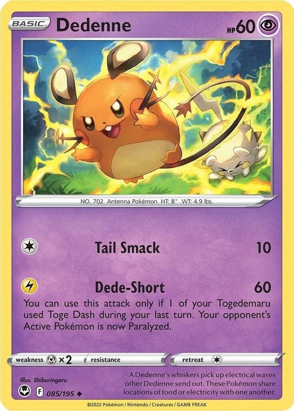 Dedenne - 085/195 Uncommon Pokémon card from Silver Tempest, Near Mint Normal