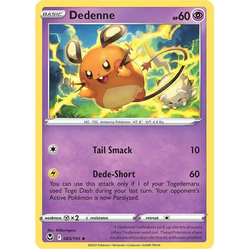 Dedenne - 085/195 Uncommon Pokémon card from Silver Tempest, Near Mint Normal