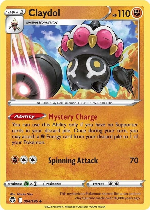 Claydol - 094/195 Uncommon Pokémon card from Silver Tempest, Near Mint Normal