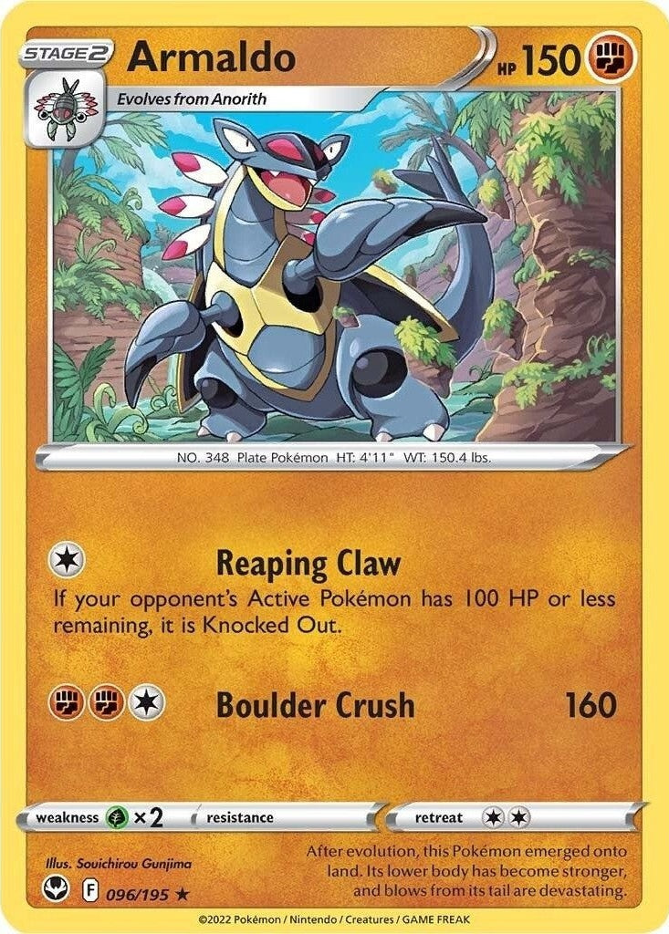 Armaldo - 096/195 Rare Pokémon card from Silver Tempest, Near Mint Normal