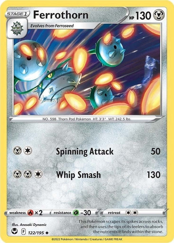 Ferrothorn - 122/195 Uncommon Pokémon card from Silver Tempest, Near Mint Normal