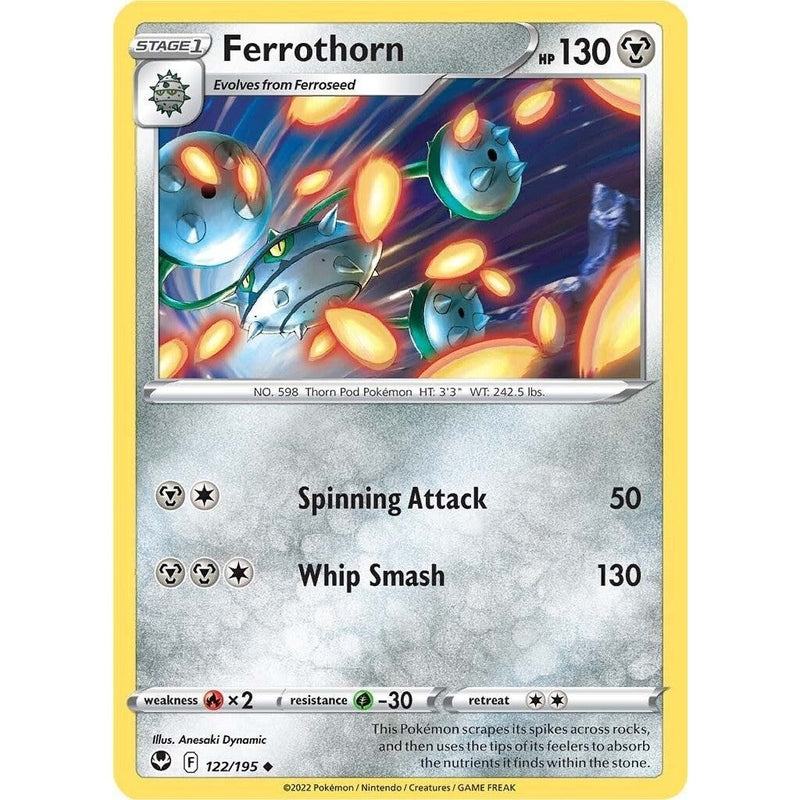 Ferrothorn - 122/195 Uncommon Pokémon card from Silver Tempest, Near Mint Normal