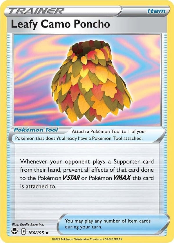 Leafy Camo Poncho - 160/195 Uncommon Pokémon card from Silver Tempest, Near Mint Normal