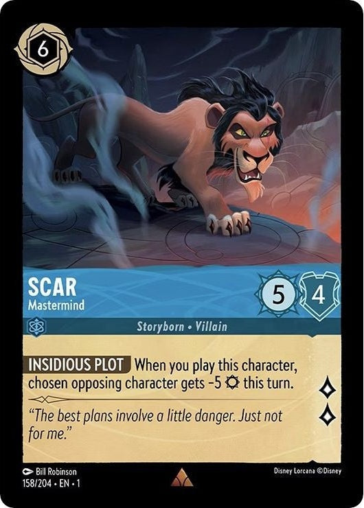 Scar - Mastermind - 158/204 Rare Disney Lorcana card from The First Chapter, Near Mint Normal