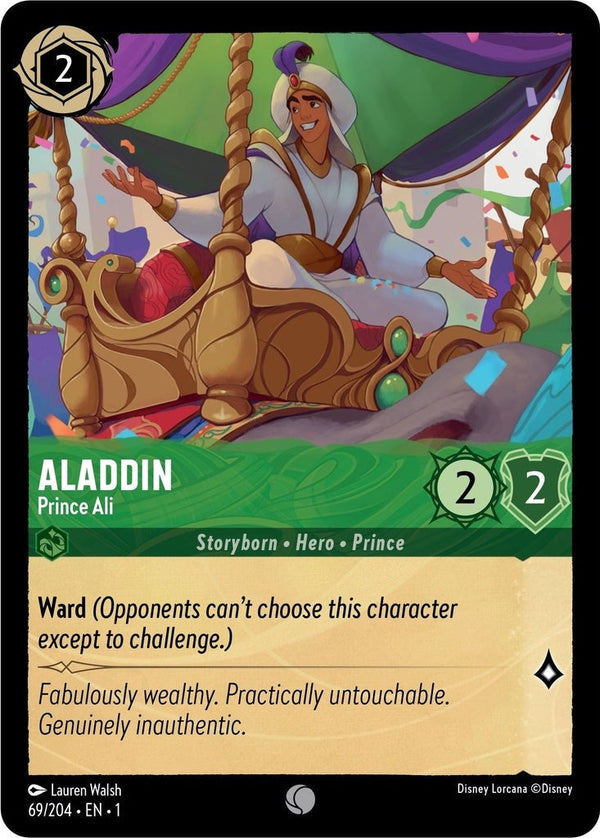 Aladdin - Prince Ali - 69/204 Common Disney Lorcana card from The First Chapter, Near Mint Normal