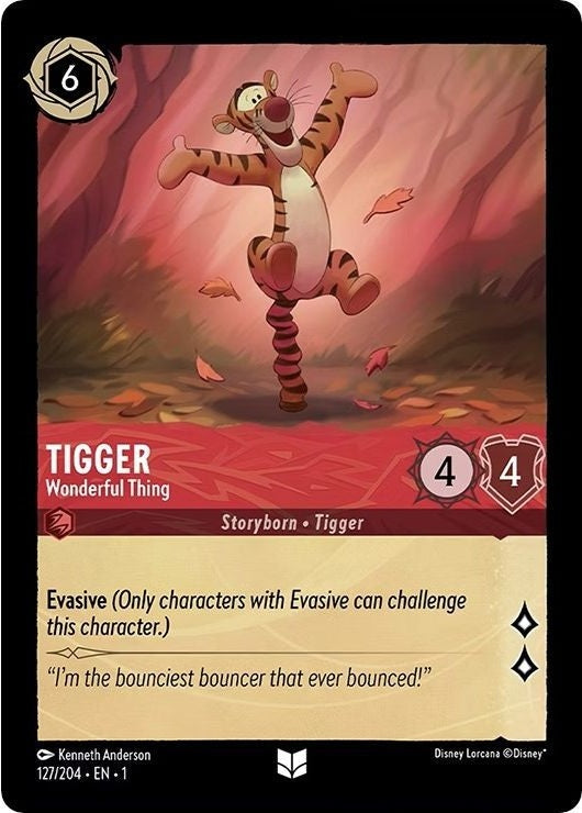 Tigger - Wonderful Thing - 127/204 Uncommon Disney Lorcana card from The First Chapter, Near Mint Normal