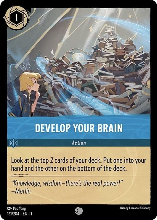 Develop Your Brain - 161/204 Common Disney Lorcana card from The First Chapter, Near Mint Normal